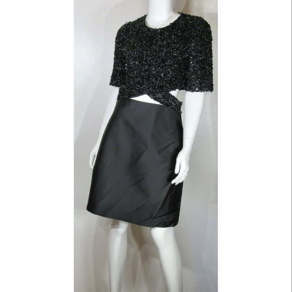 3.1 PHILLIP LIM Black Sequined Embellished Cutout Dress Women's Size 8 NWOT - Picture 1 of 5